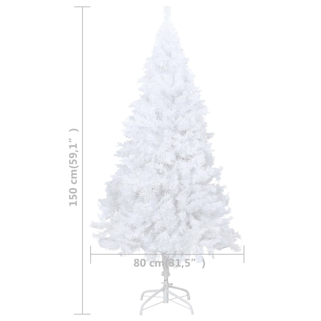 Kunstkerstboom Met Led's En Kerstballen 150 Cm Pvc Wit