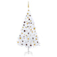 Kunstkerstboom Met Led's En Kerstballen 180 Cm Pvc Wit