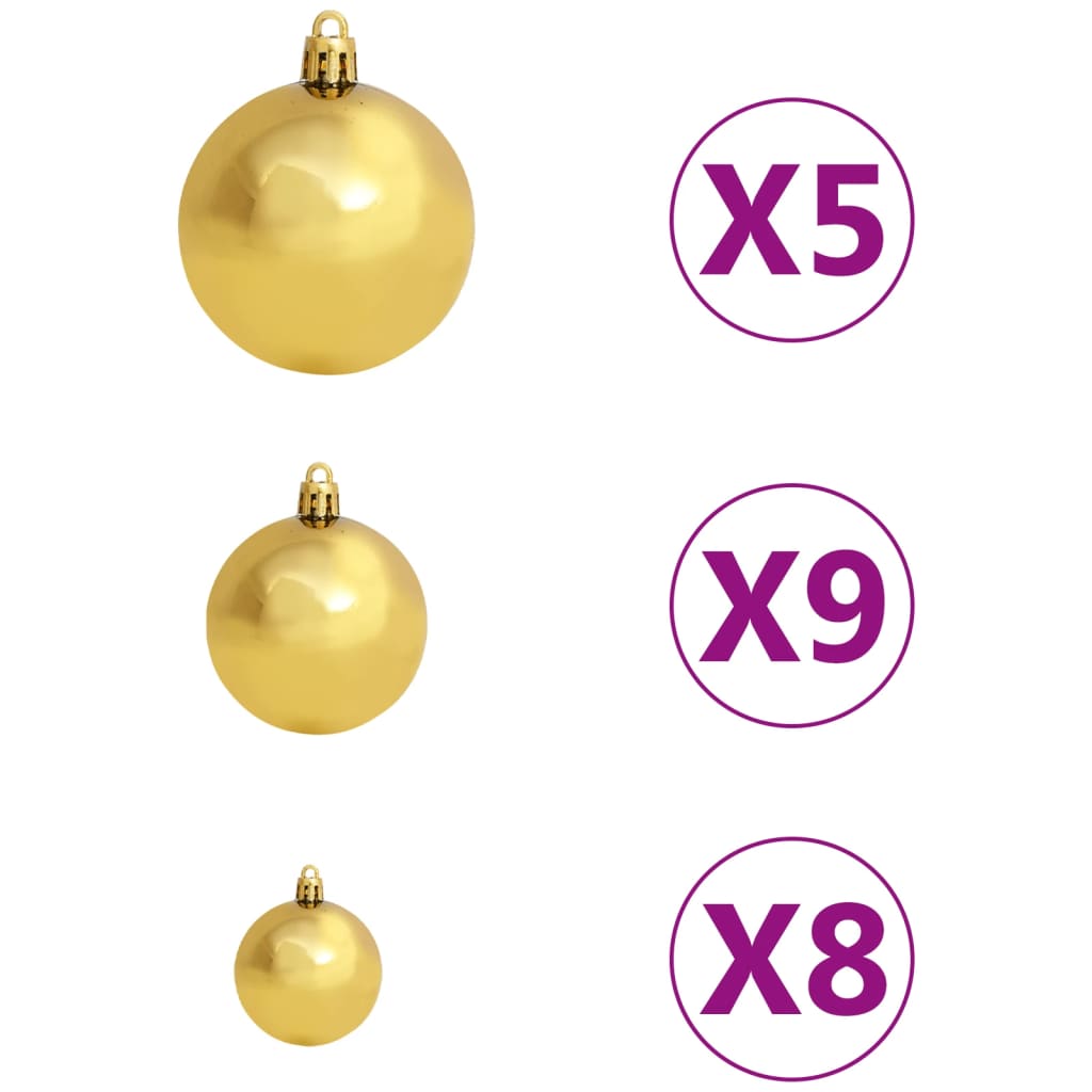 Kunstkerstboom Met Led's En Kerstballen 150 Cm Wit