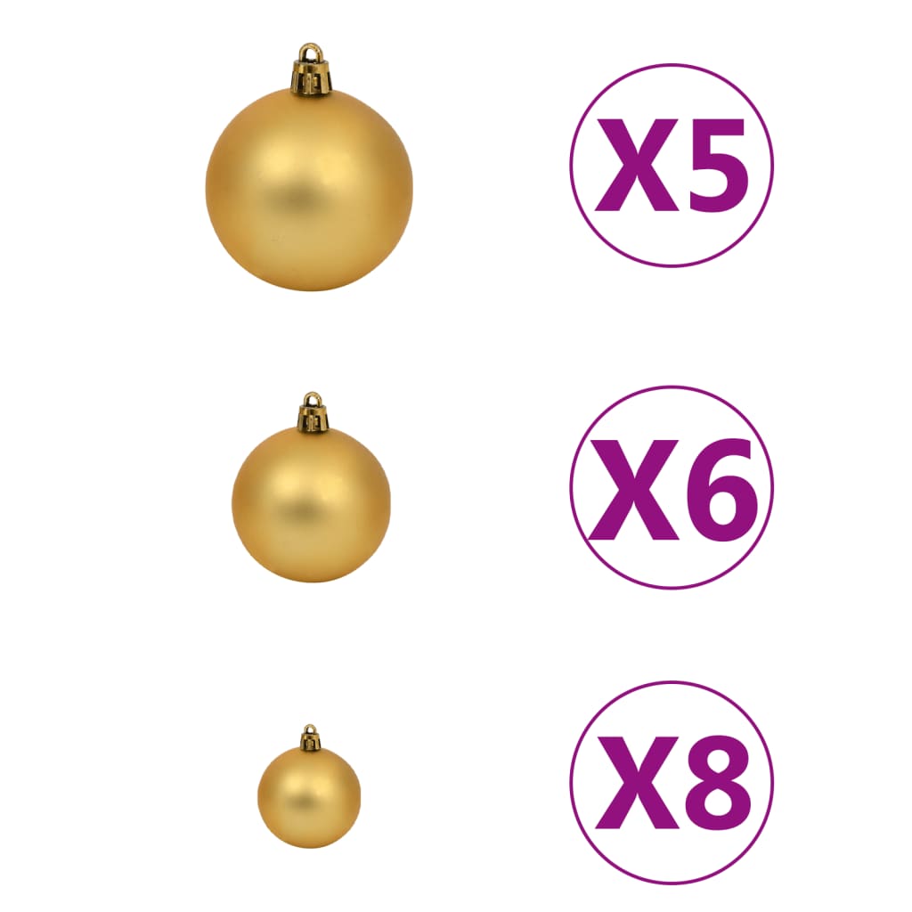 Kunstkerstboom Met Led's En Kerstballen 150 Cm Wit