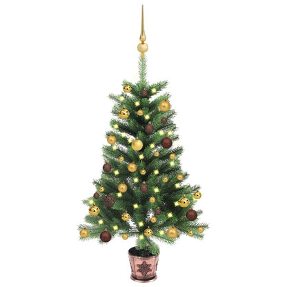 Kunstkerstboom Met Led's En Kerstballen 65 Cm Groen
