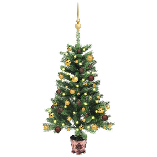 Kunstkerstboom Met Led's En Kerstballen 65 Cm Groen