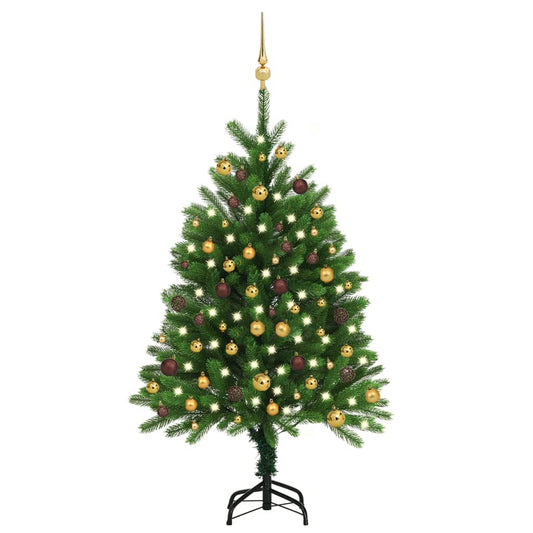 Kunstkerstboom Met Led's En Kerstballen 120 Cm Groen