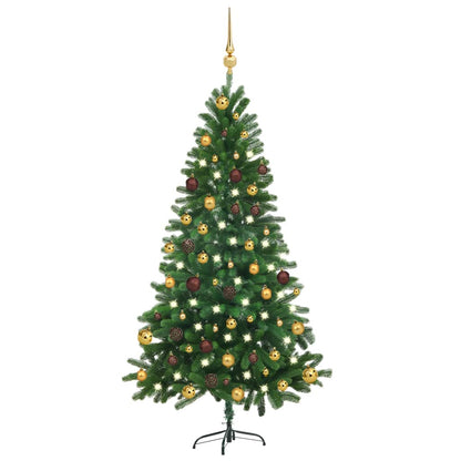 Kunstkerstboom Met Led's En Kerstballen 150 Cm Groen