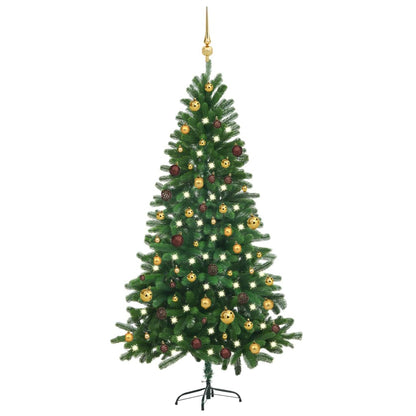 Kunstkerstboom Met Led's En Kerstballen 180 Cm Groen