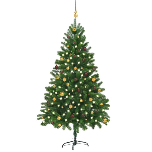Kunstkerstboom Met Led's En Kerstballen 210 Cm Groen