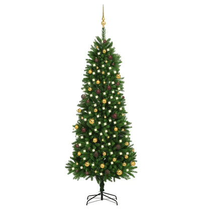 Kunstkerstboom Met Led's En Kerstballen 240 Cm Groen