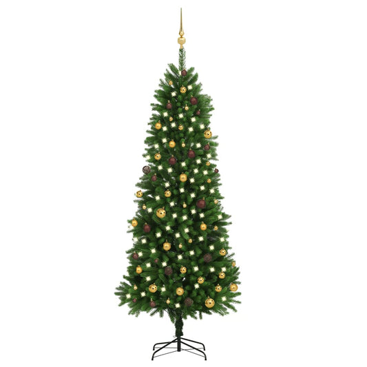 Kunstkerstboom Met Led's En Kerstballen 240 Cm Groen