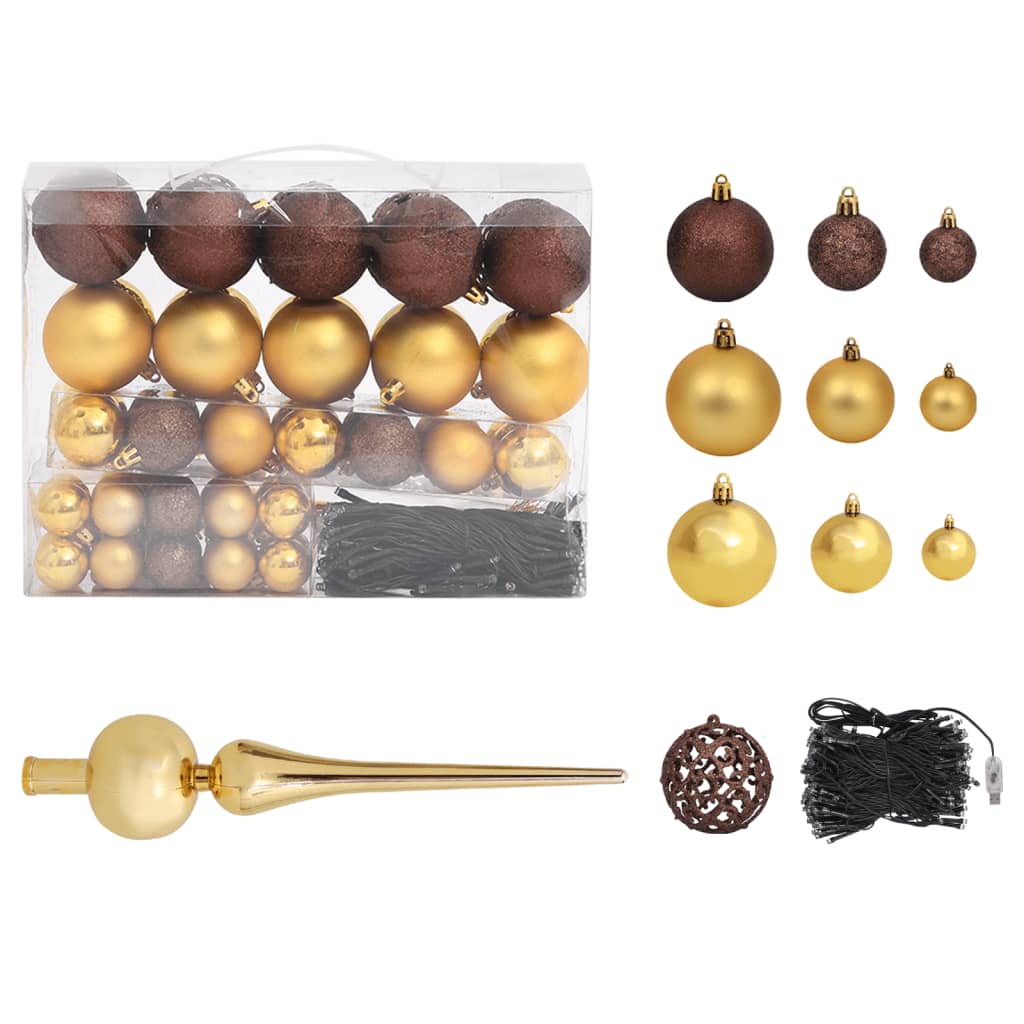 Kunstkerstboom Nordmann Met Led's En Kerstballen 240 Cm Groen