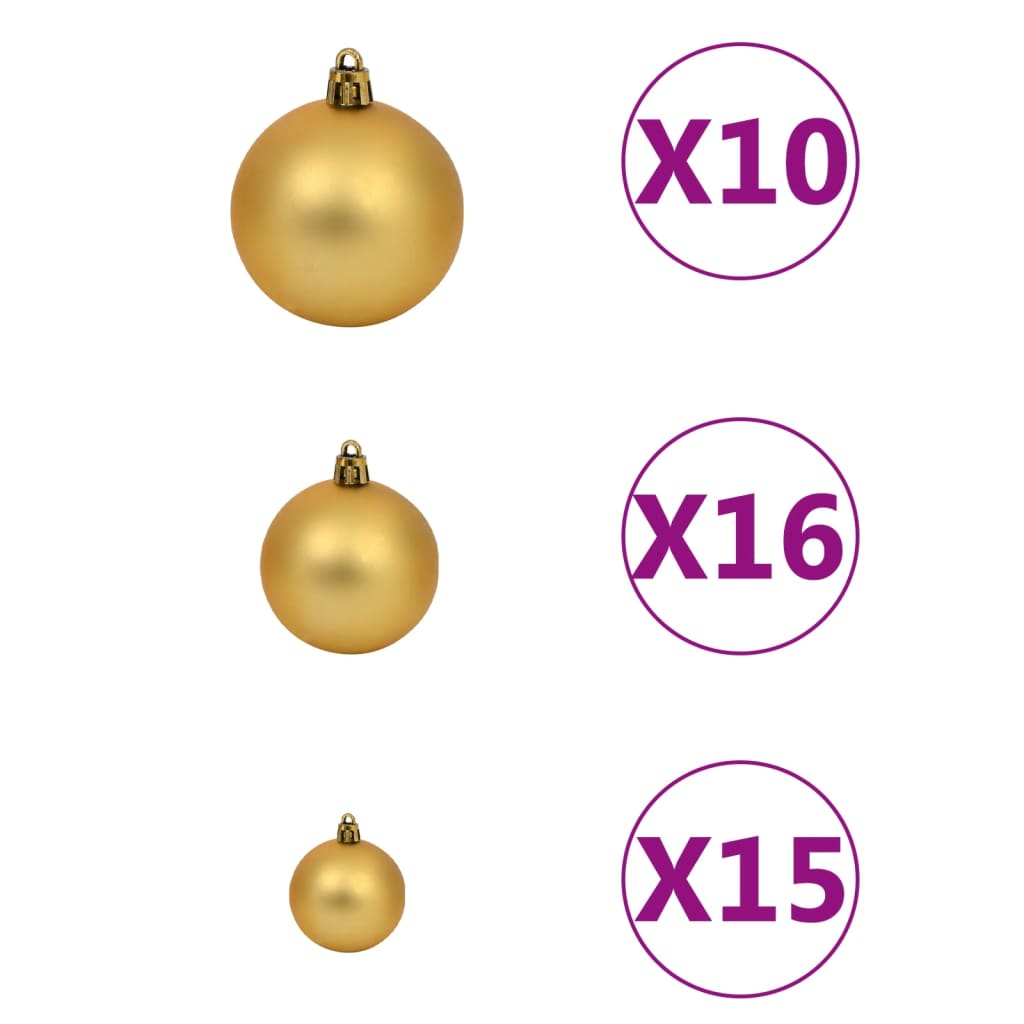 Kunstkerstboom Nordmann Met Led's En Kerstballen 240 Cm Groen