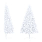 Kunstkerstboom Met Led's En Kerstballen Half 240 Cm Wit