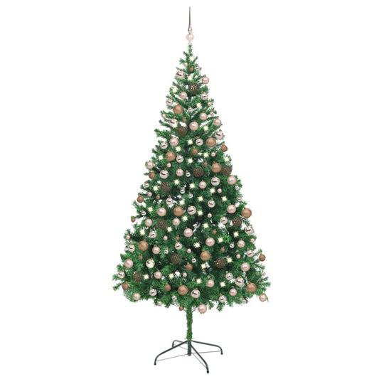 Kunstkerstboom Met Led's En Kerstballen 910 Takken 210 Cm