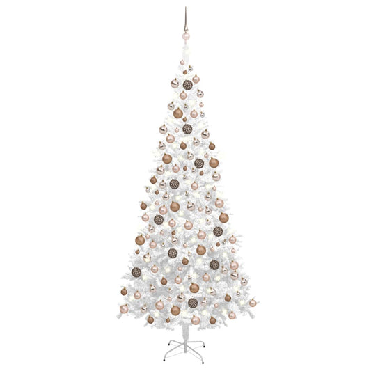 Kunstkerstboom Met Led's En Kerstballen L 240 Cm Wit