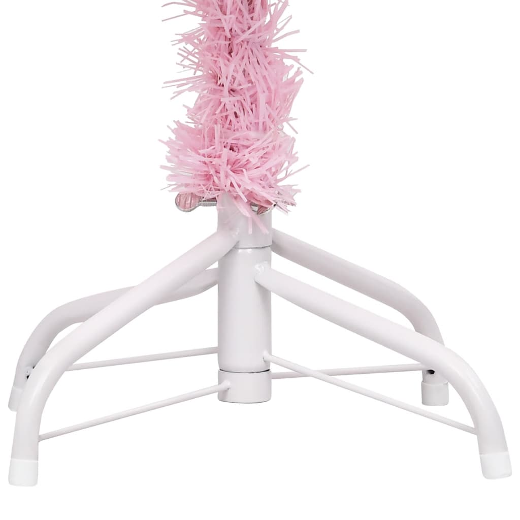 Kunstkerstboom Met Led's En Kerstballen 120 Cm Pvc Roze