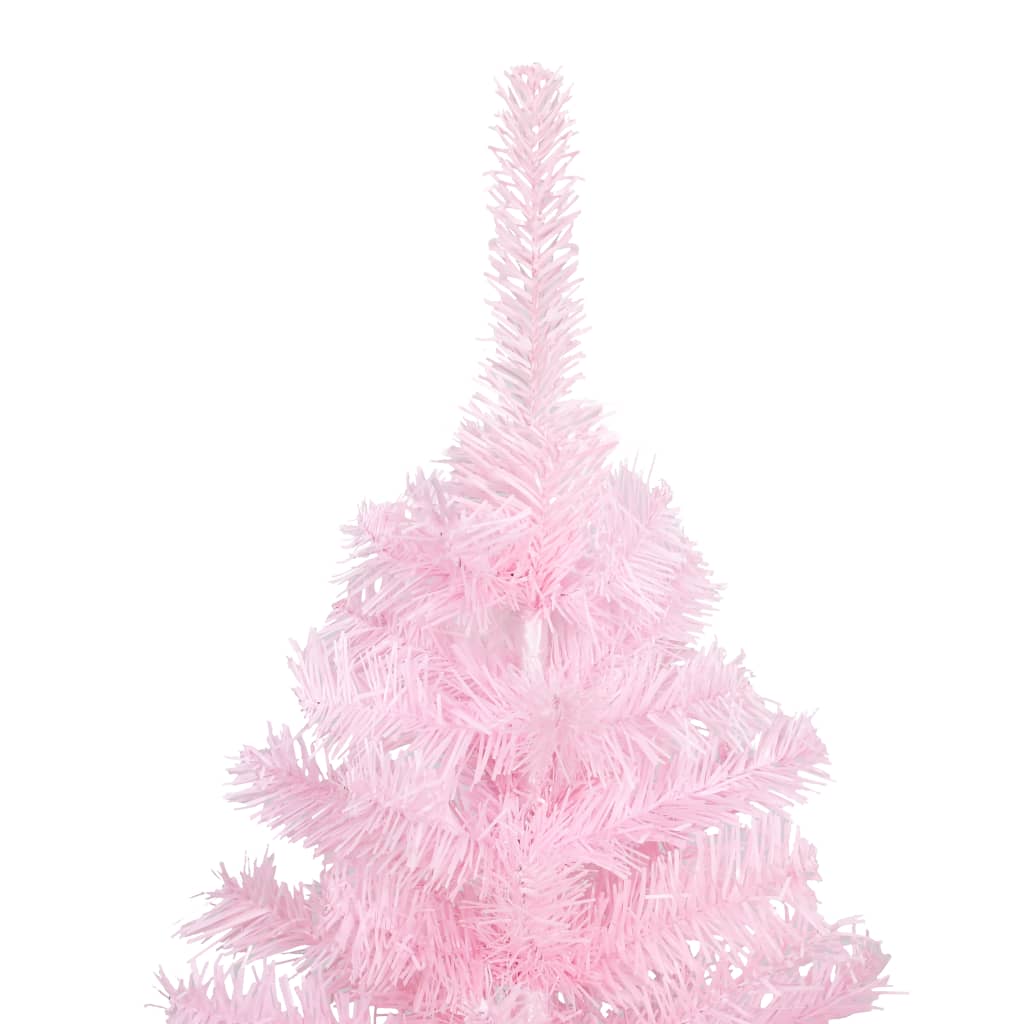 Kunstkerstboom Met Led's En Kerstballen 180 Cm Pvc Roze