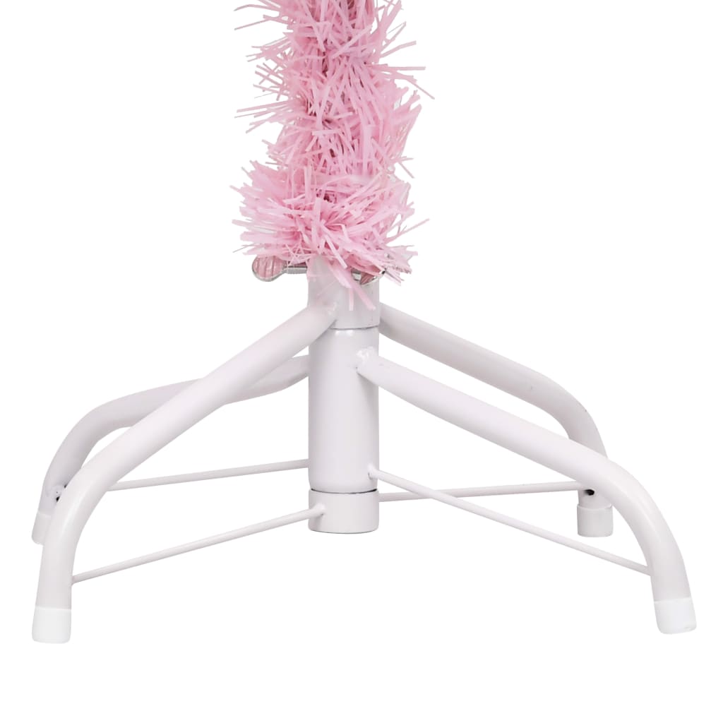 Kunstkerstboom Met Led's En Kerstballen 180 Cm Pvc Roze