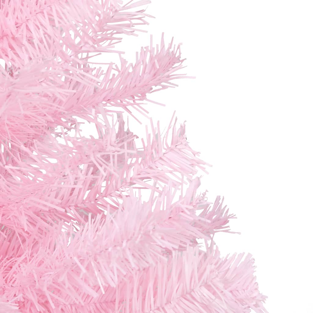 Kunstkerstboom Met Led's En Kerstballen 180 Cm Pvc Roze