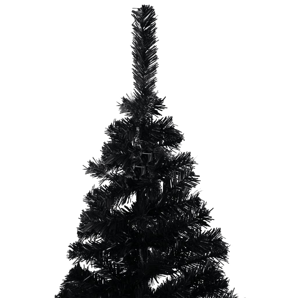 Kunstkerstboom Met Led's En Kerstballen 150 Cm Pvc Zwart
