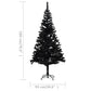Kunstkerstboom Met Led's En Kerstballen 180 Cm Pvc Zwart