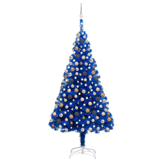 Kunstkerstboom Met Led's En Kerstballen 240 Cm Pvc Blauw