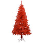 Kunstkerstboom Met Led's En Kerstballen 150 Cm Pvc Rood