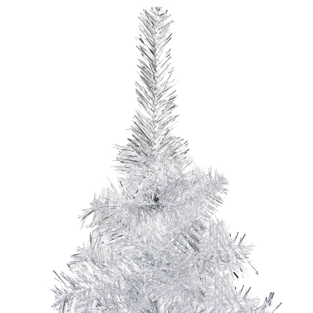 Kunstkerstboom Met Led's En Kerstballen 120 Cm Pet Zilverkleur