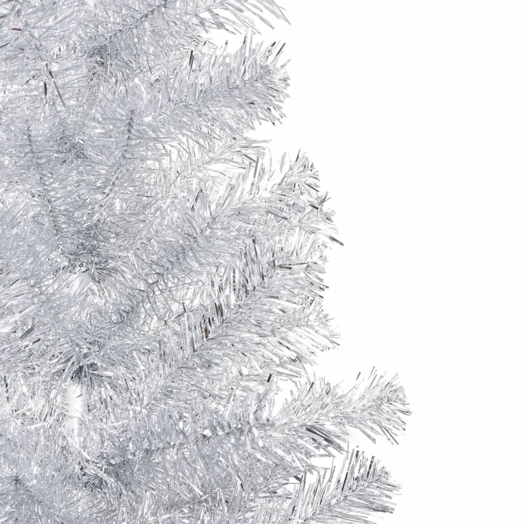 Kunstkerstboom Met Led's En Kerstballen 150 Cm Pet Zilverkleur
