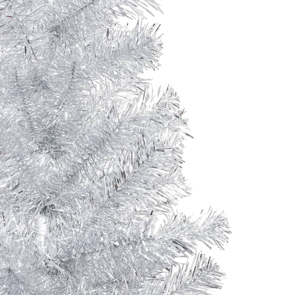 Kunstkerstboom Met Led's En Kerstballen 210 Cm Pet Zilverkleur