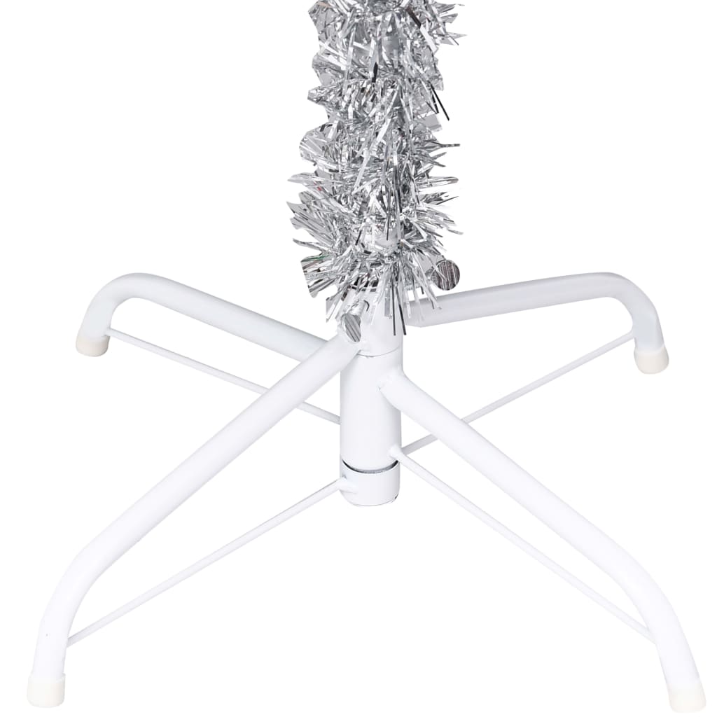 Kunstkerstboom Met Led's En Kerstballen 210 Cm Pet Zilverkleur