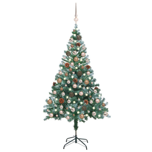 Kunstkerstboom Met Led's, Kerstballen En Dennenappels 150 Cm