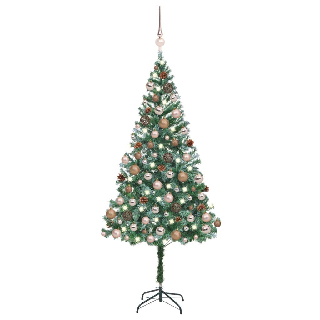 Kunstkerstboom Met Led's, Kerstballen En Dennenappels 180 Cm