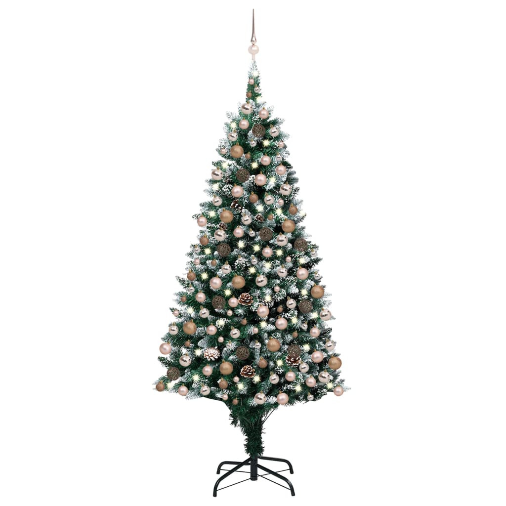Kunstkerstboom Met Led's, Kerstballen En Dennenappels 210 Cm