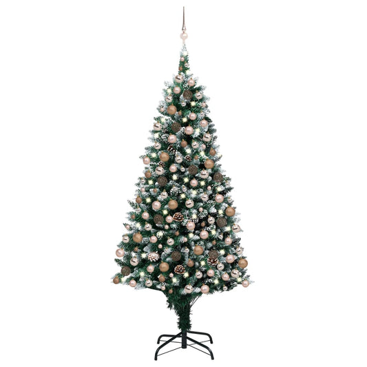 Kunstkerstboom Met Led's, Kerstballen En Dennenappels 210 Cm