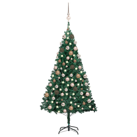 Kunstkerstboom Met Led's En Kerstballen 120 Cm Pvc Groen
