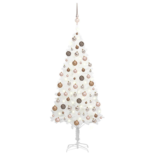 Kunstkerstboom Met Led's En Kerstballen 120 Cm Wit