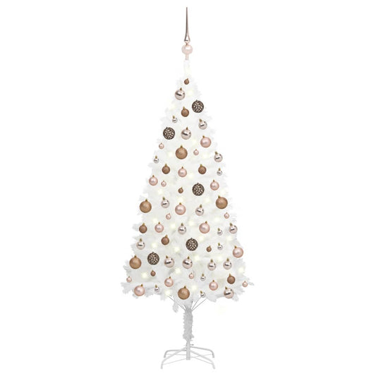 Kunstkerstboom Met Led's En Kerstballen 150 Cm Wit