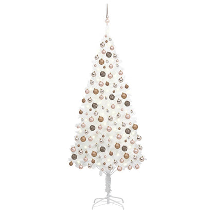 Kunstkerstboom Met Led's En Kerstballen 210 Cm Wit