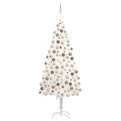 Kunstkerstboom Met Led's En Kerstballen 240 Cm Wit