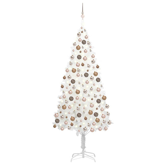Kunstkerstboom Met Led's En Kerstballen 240 Cm Wit