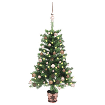 Kunstkerstboom Met Led's En Kerstballen 90 Cm Groen