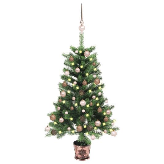 Kunstkerstboom Met Led's En Kerstballen 90 Cm Groen