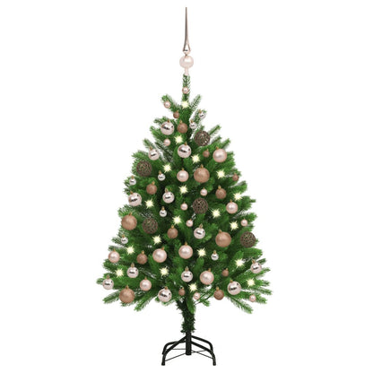 Kunstkerstboom Met Led's En Kerstballen 120 Cm Groen