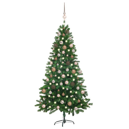 Kunstkerstboom Met Led's En Kerstballen 150 Cm Groen