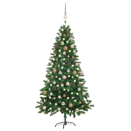 Kunstkerstboom Met Led's En Kerstballen 150 Cm Groen