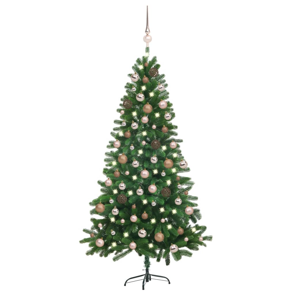 Kunstkerstboom Met Led's En Kerstballen 180 Cm Groen