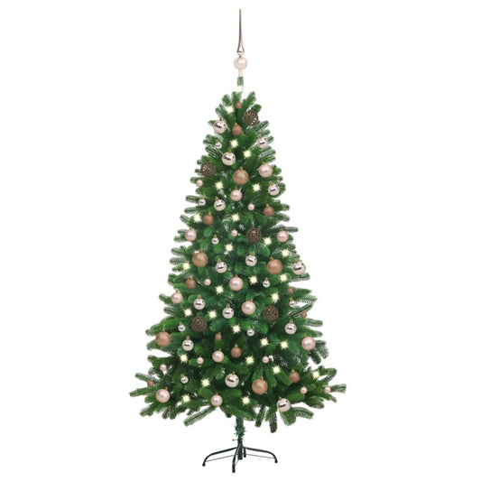 Kunstkerstboom Met Led's En Kerstballen 180 Cm Groen