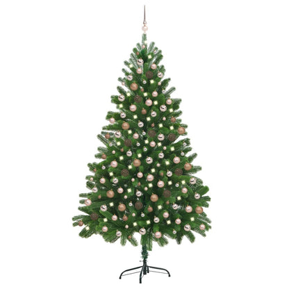 Kunstkerstboom Met Led's En Kerstballen 210 Cm Groen