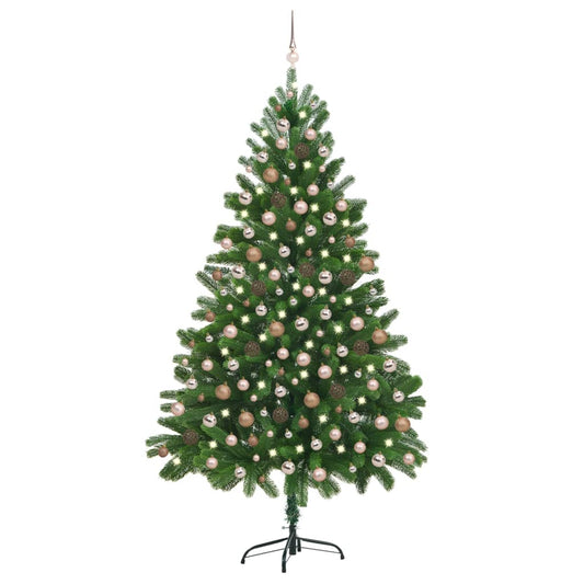 Kunstkerstboom Met Led's En Kerstballen 210 Cm Groen