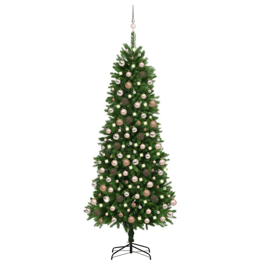 Kunstkerstboom Met Led's En Kerstballen 240 Cm Groen