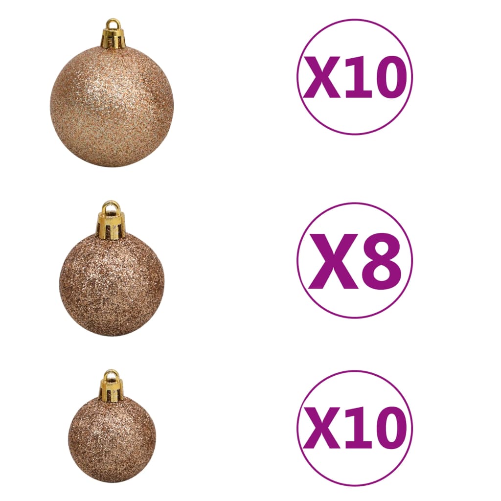 Kunstkerstboom Nordmann Met Led's En Kerstballen 240 Cm Groen
